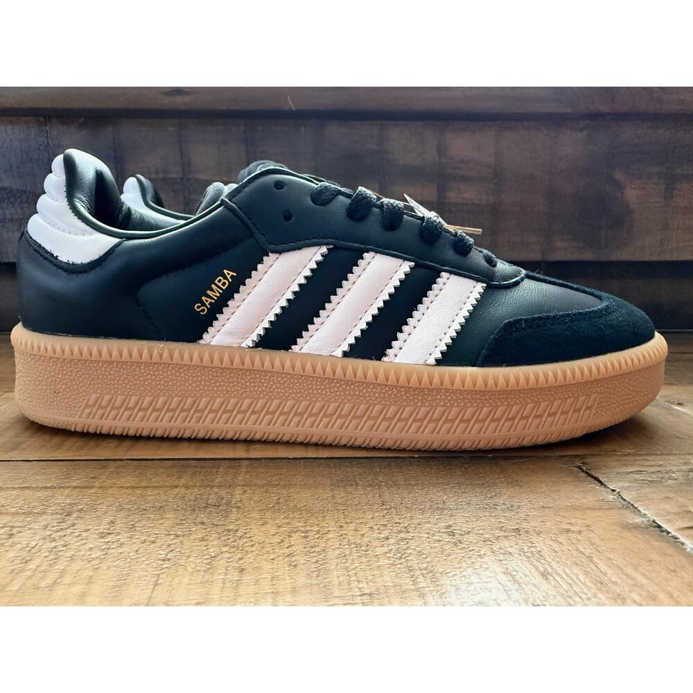 Adidas Samba XLG Shoes Mens Size 6 W-7 Black White Gum Leather Originals NEW